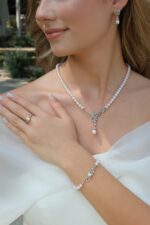Gümüş ve Rose Altın Kaplama Gerçek Doğal İnci Set – ST0116 - Görsel 2