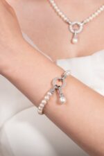 Gümüş ve Beyaz Altın Kaplama Gerçek Doğal İnci Set – ST098 - Görsel 5