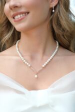 Gümüş ve Rose Altın Kaplama Gerçek Doğal İnci Set – ST093 - Görsel 3