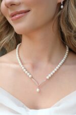 Gümüş ve Rose Altın Kaplama Gerçek Doğal İnci Set – ST093