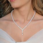 Gümüş ve Beyaz Altın Kaplama Gerçek Doğal İnci Set – ST062