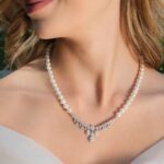 Gümüş ve Beyaz Altın Kaplama Gerçek Doğal İnci Set – ST049