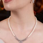 Gümüş ve Beyaz Altın Kaplama Gerçek Doğal İnci Set – ST049
