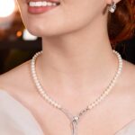 Gümüş ve Beyaz Altın Kaplama Gerçek Doğal İnci Set – ST030