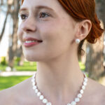 İnci Set – ST0108 Yaprak Doğal İnci Kolye, Bileklik ve Küpe Üçlü Set