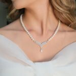 Gümüş ve Beyaz Altın Kaplama Gerçek Doğal İnci Set – ST070
