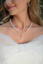 Gümüş ve Altın Kaplama Gram Takılan Gerçek Doğal İnci Set – ST021