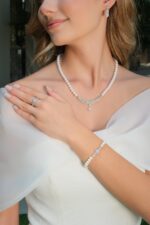 Gümüş ve Beyaz Altın Kaplama Gerçek Doğal İnci Set – ST082 - Görsel 2