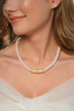 Sarmaşık Gümüş Boru Kilitli Gerçek Doğal İnci Set – ST037